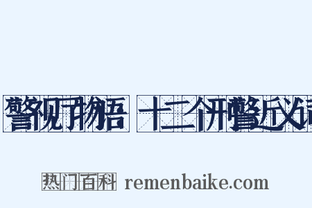 警视厅物语：十二个刑警近义词是什么意思的图片